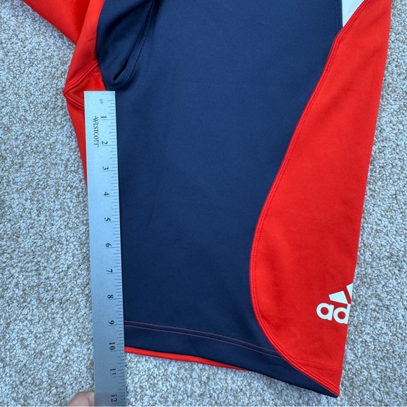 Adidas Navy White Red Performance Biker Shorts Women’s Size XL Aeroready - Picture 8 of 11